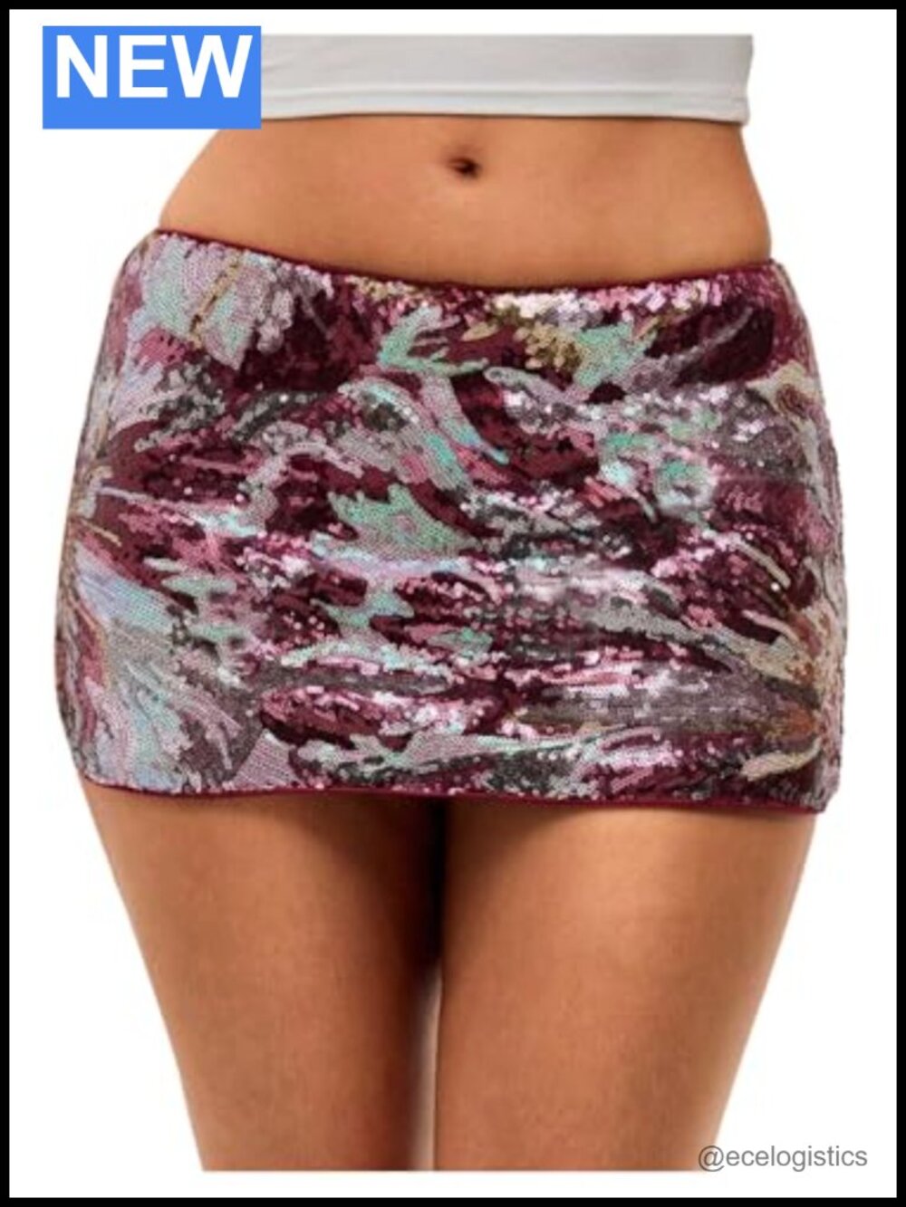 Floerns Women's Sequin Bodycon Mini Skirt Low Rise Beaded Glitter Party